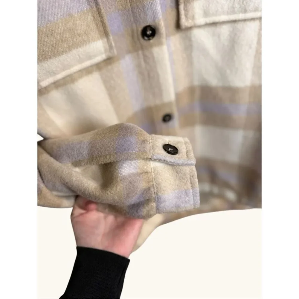FORE Plaid Button-Up Wool Blend Shacket Size Small NWOT